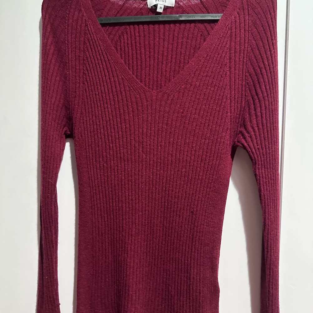 Reiss Deep Red Knit Top